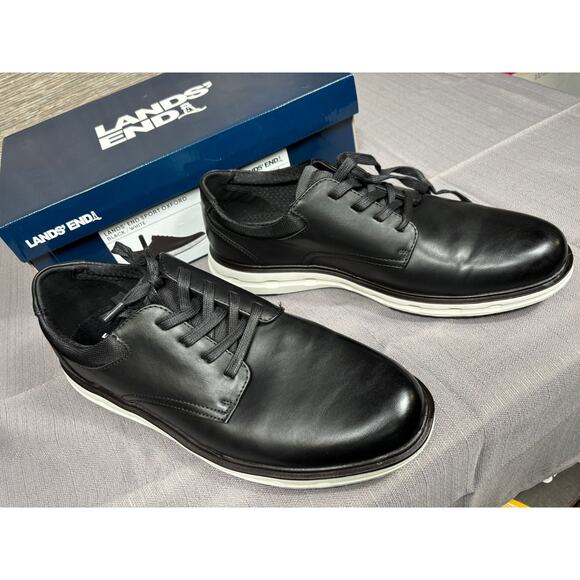 Lands End Sport Oxford Comfort Shoes Mens Size 13 Black & White 1908426 NEW main image 9